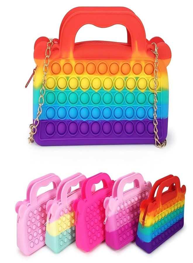 CLAPONE Poppet Pop It Toy for Kids Multicolor Fidget Toy with Popping Sounds, Sensory Toy, Stress Relief, Anxiety Relief, Daytime & Nighttime Use, Classroom (Multicolor, Hand Bag Shape Pop It) - Image 1